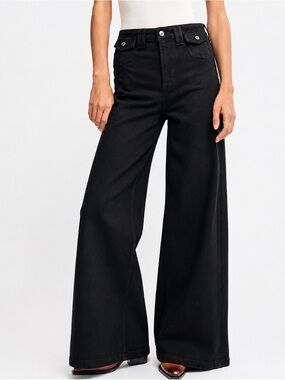 We The Free Kellee High Rise Palazzo Jeans Black Size 29
